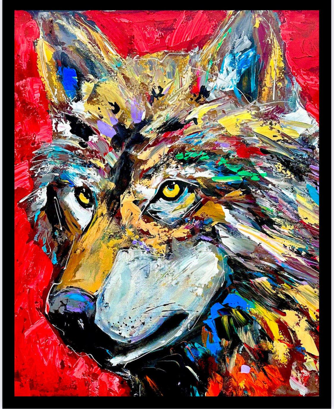 16x20 Vibrant Print: The Strength of the Wolf