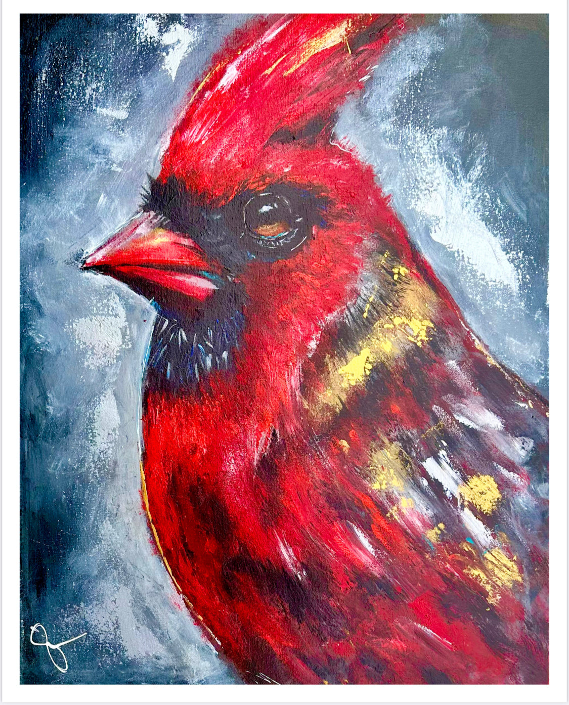 16x20 Vibrant Print: Cardinal Remembering Love is What Matters Most